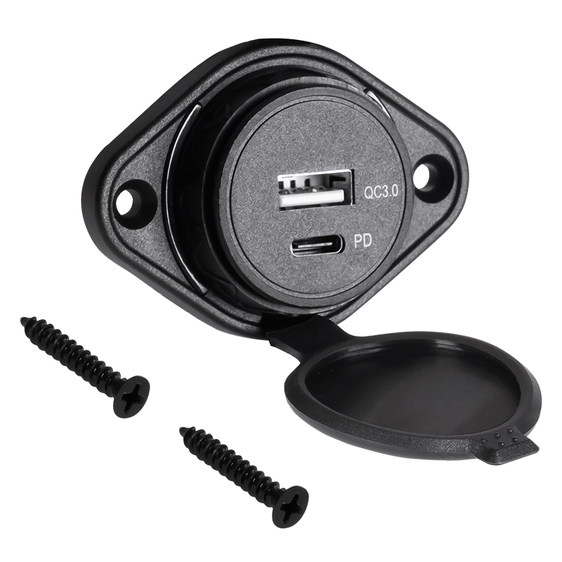 Mufa auto USB QC3.0 & Type C 18W – Alimentare rapidă pentru panou auto, protecție și compatibilitate universală [1]