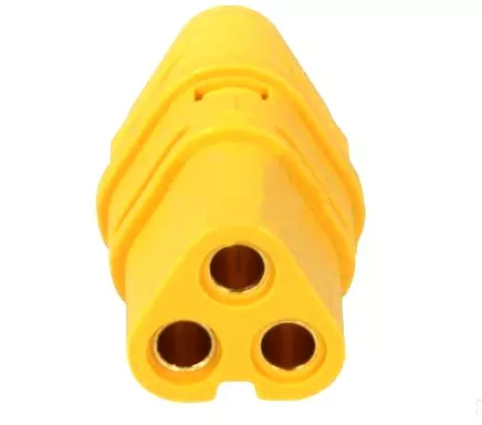 Mufa alimentare DC MT30 mama 3 pini, lipită, 15A, 500V, AMASS, conectare pe cablu, culoare galbenă [3]