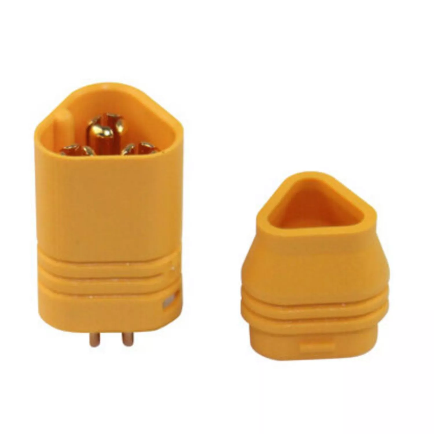 Mufa alimentare DC MT30 tata 3 pini, 15A, 500V, lipită, galbenă, AMASS MT30-M, conector mecanic pe cablu [2]
