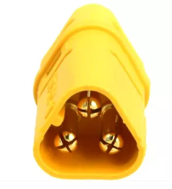 Mufa alimentare DC MT30 tata 3 pini, 15A, 500V, lipită, galbenă, AMASS MT30-M, conector mecanic pe cablu [3]