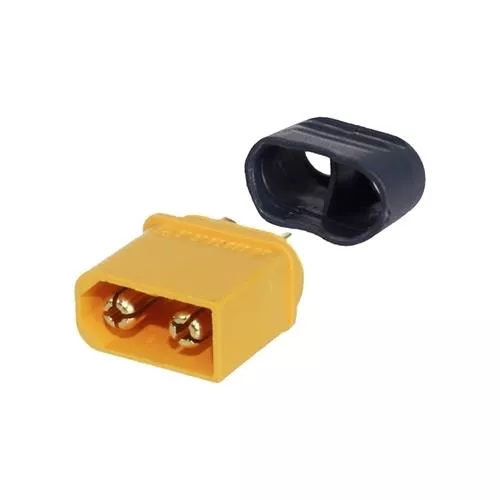 Mufa alimentare DC XT60 tata 2 pini pe cablu cu lipire 30A 500V AMASS XT60H-M – IoElectronice.ro [2]