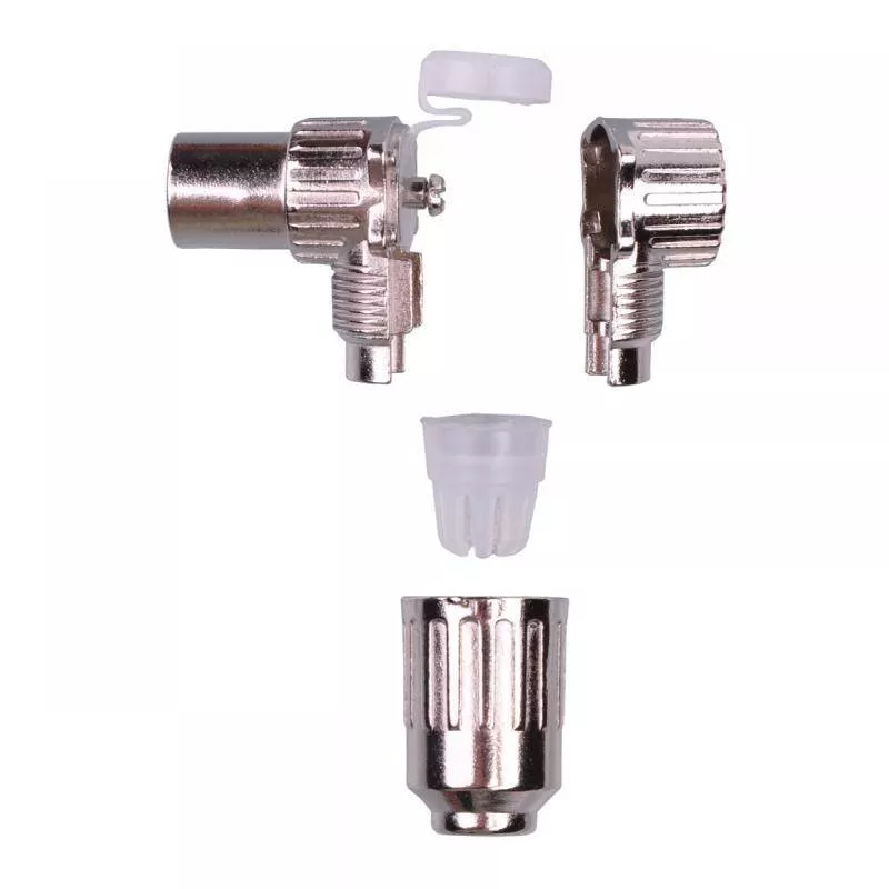 Mufa antenă TV mama metal nichelată, conector coaxial, argintie, brand OEM, garanție 24 luni persoane fizice. [2]