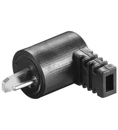 Mufa difuzor tata 90° cu șurub și protecție cablu – conector plastic pentru montaj sigur și orientare precisă [1]