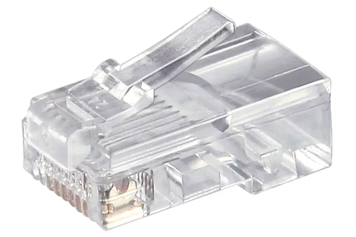 Conector RJ45 CAT5 pentru cablu rotund – Mufa internet Ethernet 8p8c, transparent, calitate CE [2]