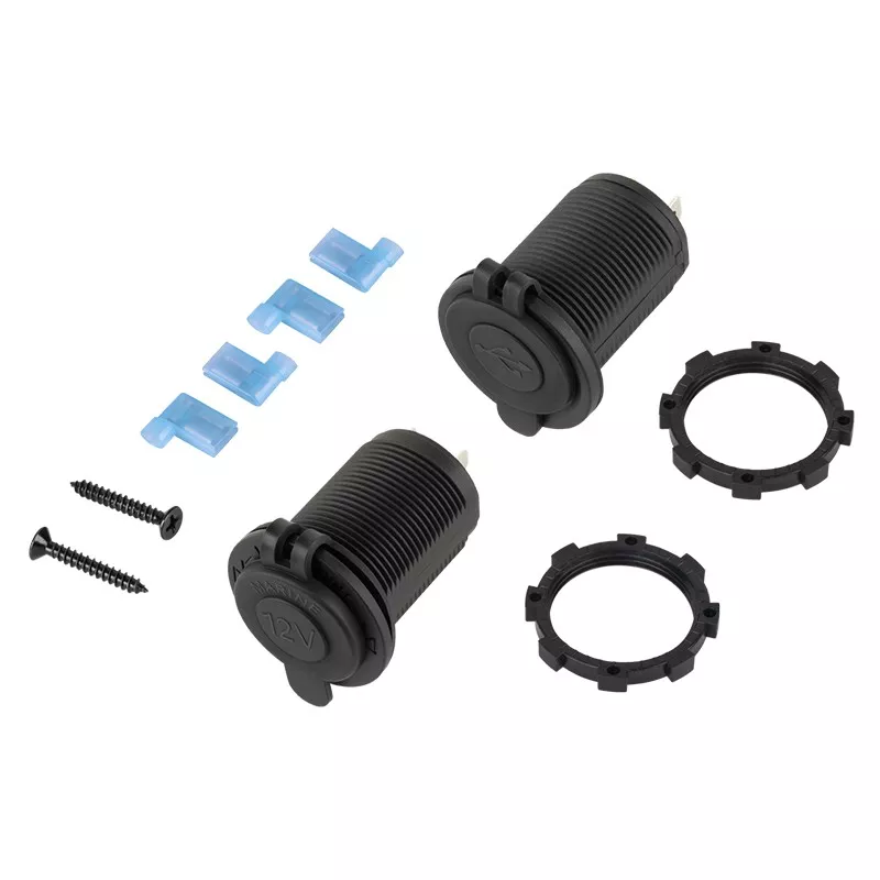 Mufa montaj auto 2x USB 3100mAh 1x brichetă mama neagră [2]