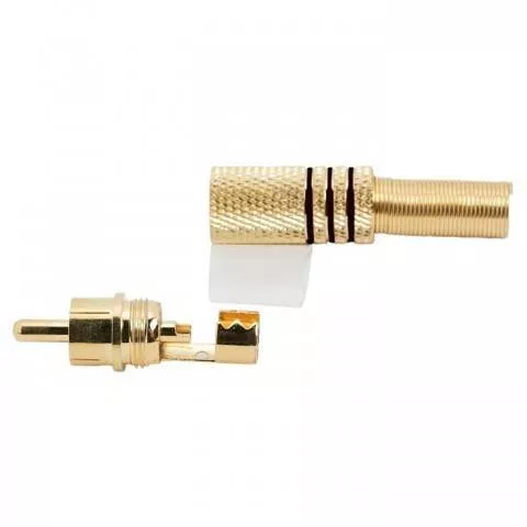 Mufa RCA aurita inel negru tata cablu maxim 6mm - IoElectronice.ro [2]