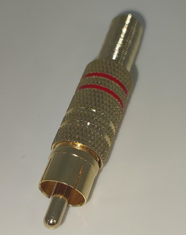 Mufa RCA tata metal inel rosu cablu 7mm Goobay – IoElectronice.ro [2]