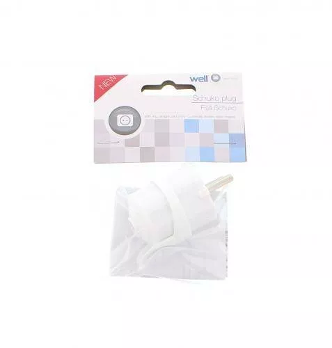 Mufa tata Stecher Schuko cu inel de prindere iesire dreapta alb 250V 16A Well – IoElectronice.ro [2]