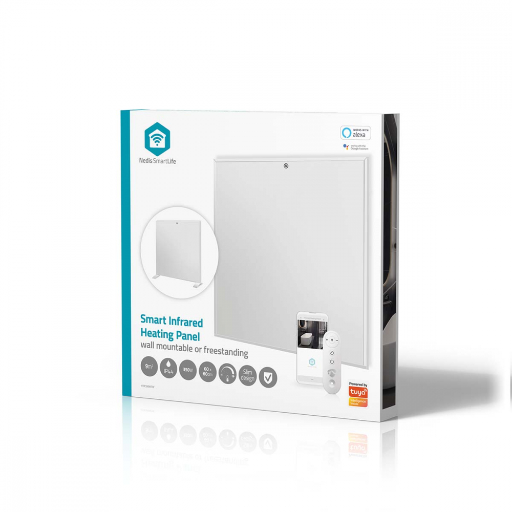 Panou radiant infraroșu WiFi Nedis 350W, control vocal, IP44, alb, ideal pentru încăperi până la 9 m² [13]