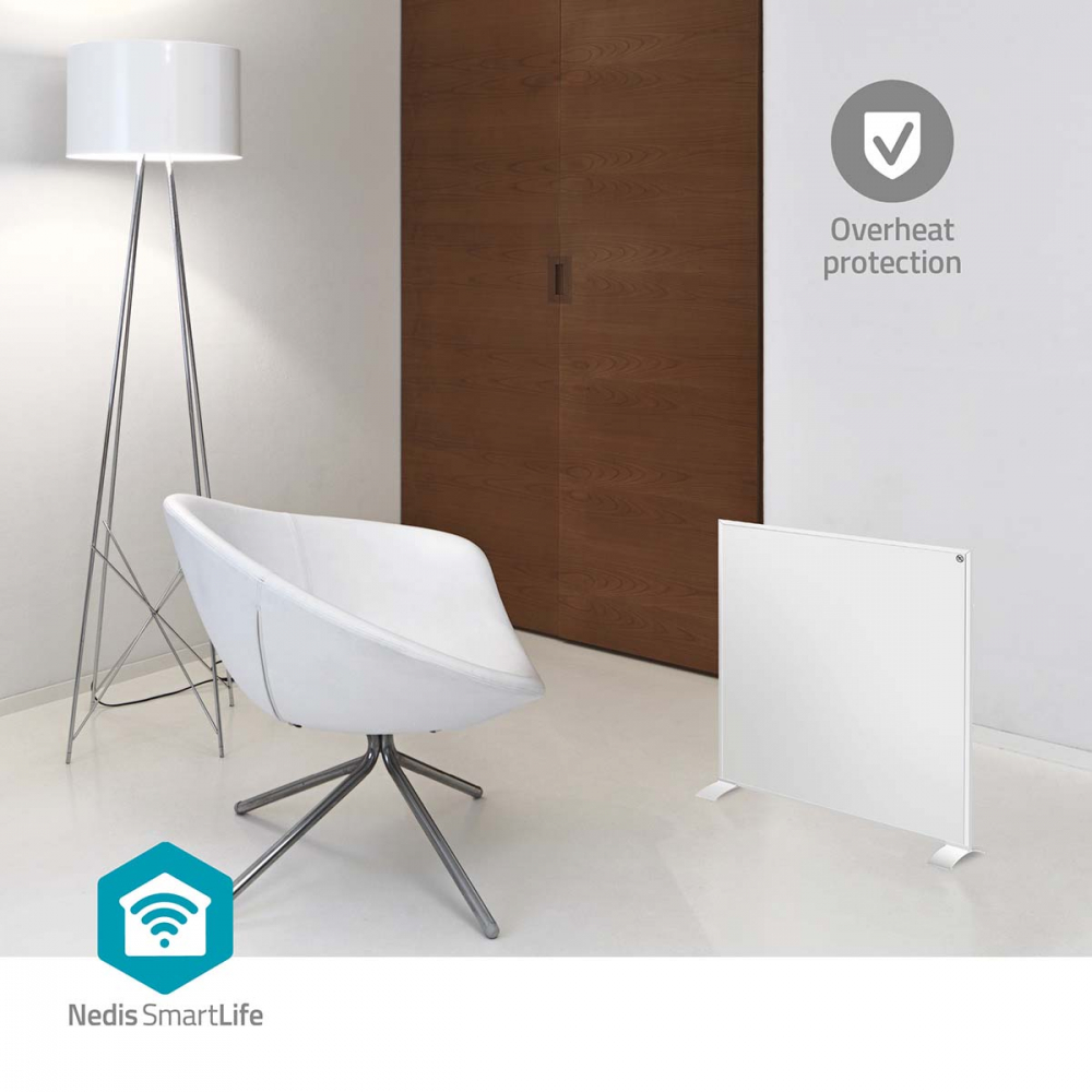 Panou radiant infraroșu WiFi Nedis 350W, control vocal, IP44, alb, ideal pentru încăperi până la 9 m² [12]
