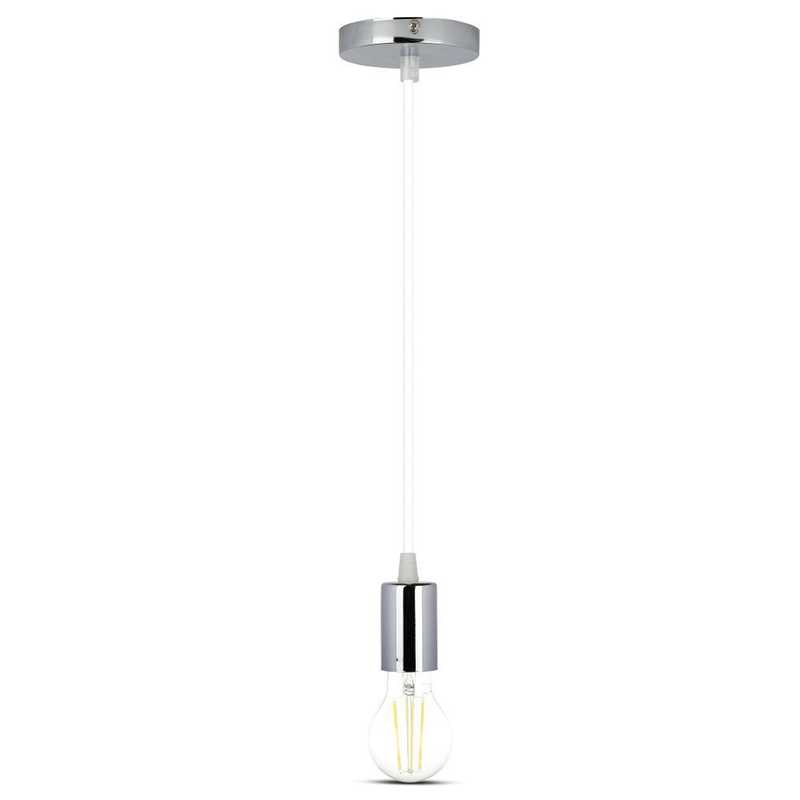 Pendul tavan soclu E27 Crom/alb SKU-3755 V-tac – IoElectronice.ro [2]