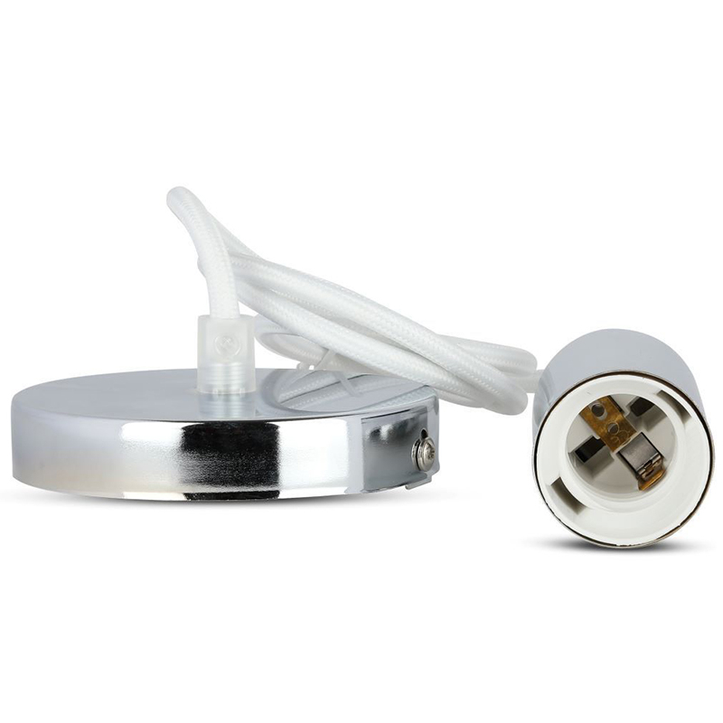 Pendul tavan soclu E27 Crom/alb SKU-3755 V-tac – IoElectronice.ro [3]