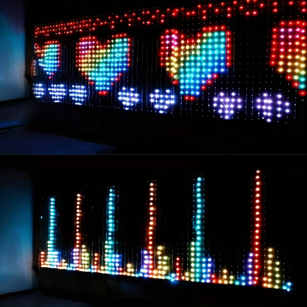 Perdea Luminoasă Inteligentă RGBIC Bluetooth Wi-Fi 400 LED, 2x2m, Control Vocal, IP44, Decor Interior și Exterior [10]