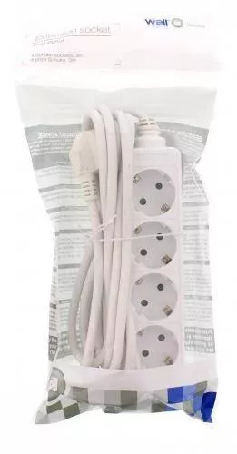 Prelungitor 4 Prize Schuko, 3m, IP20, 16A, 3500W, Interior, Alb, Siguranță și Performanță [2]