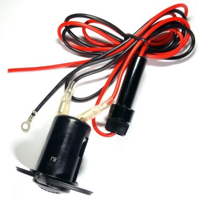 Priza brichetă auto SCi 12V 10A cu fir, adaptor soclu auto, montare pe panou, culoare neagră [3]