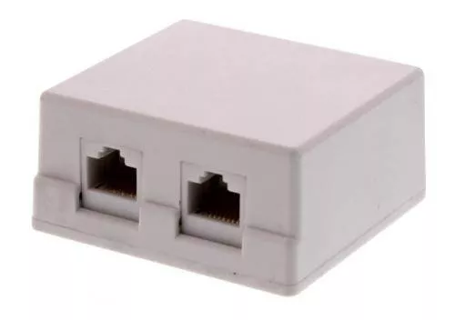 Priza dublă UTP Cat6 RJ45 Well ne-ecranat pe tencuială, 8P8C, 24 luni garanție persoane fizice [2]