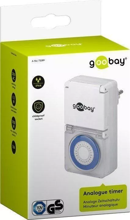 Priza programabilă mecanică pentru exterior Goobay IP44, control precis, 3500W, IP44, pentru outdoor [2]