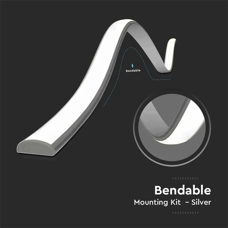 Profil aluminiu flexibil pentru bandă LED 2m, dispersor alb mat, montaj ușor, compatibil V-TAC [4]