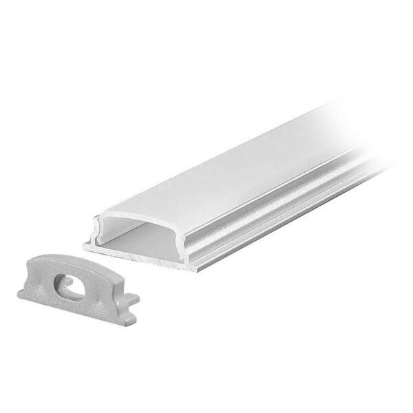 Profil aluminiu flexibil pentru bandă LED 2m, dispersor alb mat, compatibil V-TAC, finisaj argintiu elegant [2]