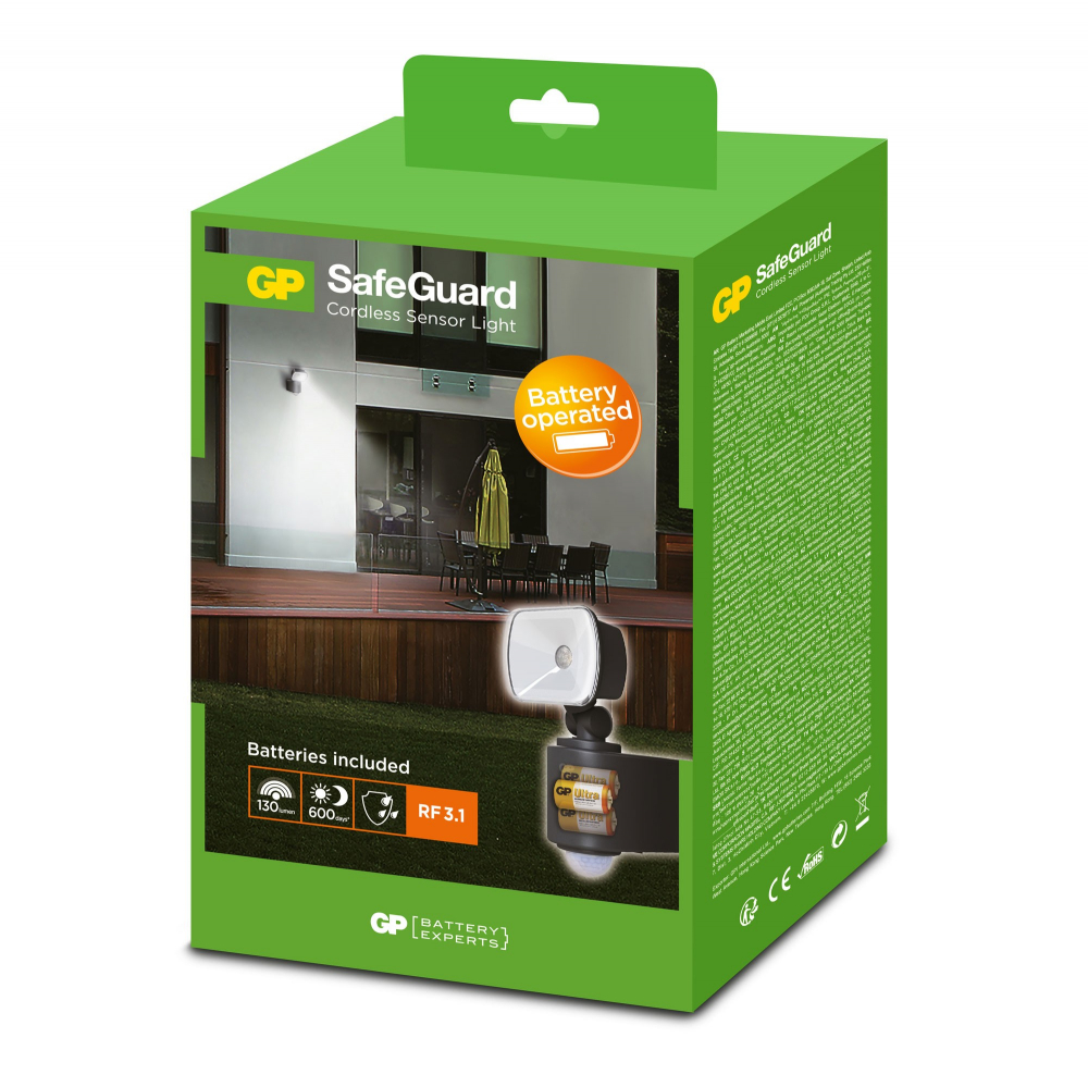 Proiector LED Safeguard 3.1 cu senzor de mișcare, baterie și LED de 3W, rezistent IP55, ideal pentru exterior [2]