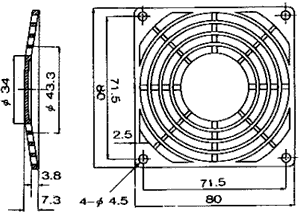 Protecție 80x80mm pentru ventilator Material plastic Fixare cu șurub SUNON PB-08 – IoElectronice.ro [2]