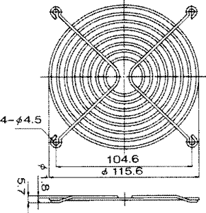 Protecție ventilator metal 120x120mm cu șurub 4.6mm TQSolution FG-12 [2]