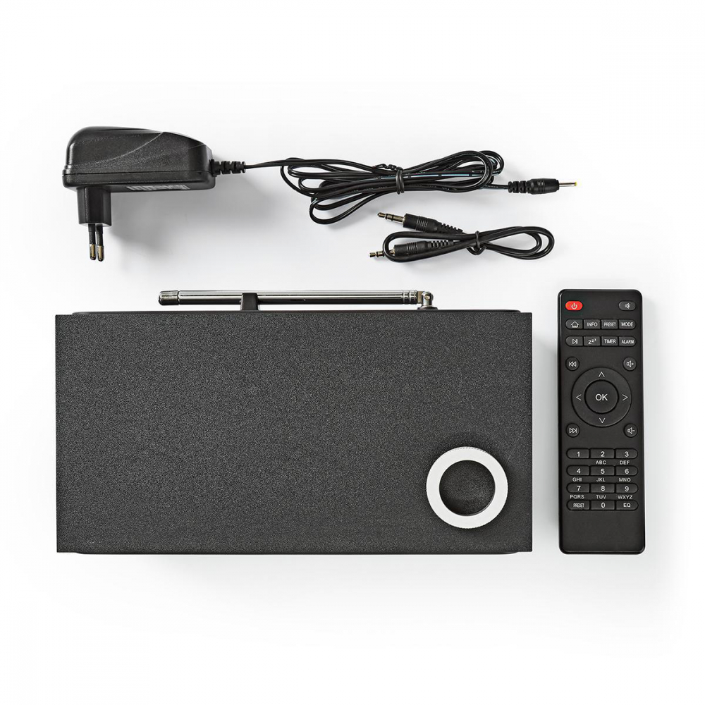 Radio Internet Bluetooth Nedis 18W, Ecran color, Telecomandă, Wi-Fi, FM, Sunet premium, Design elegant negru [2]
