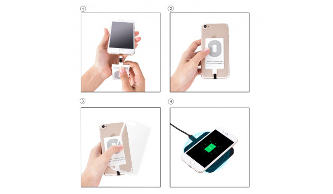 Receptor wireless Qi pentru iPhone Apple – Încărcare rapidă și sigură cu adaptor Lightning Choetech WP-IP-301WH [9]