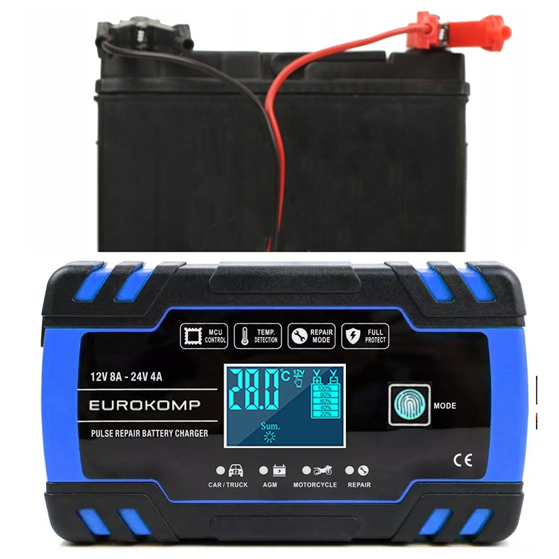 Redresor automat cu microprocesor 12V/8A - 24V/4A EUROKOMP E6148, siguranță și performanță pentru baterii auto, motociclete și barci [2]
