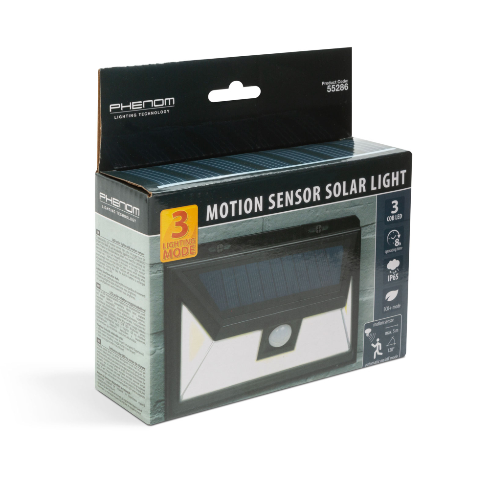 Reflector solar cu senzor de mișcare 3 LED-uri COB 5W 300lm IP65 Phenom Lighting 55286 – IoElectronice.ro [3]