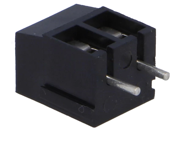 Regleta 2 contacte de conexiuni placa PCB in unghi 90 5mm 2 piste max.2.5mm2 negru DEGSON ELECTRONICS DG300-5.0-02P-13-00AH - IoElectronice.ro [2]