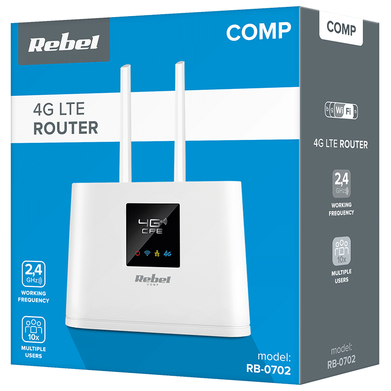 Router Wi-Fi 4G LTE Rebel RB-702 cu Port LAN RJ45, Antene Externe și Conexiune Rapidă pentru Până la 10 Dispozitive [4]