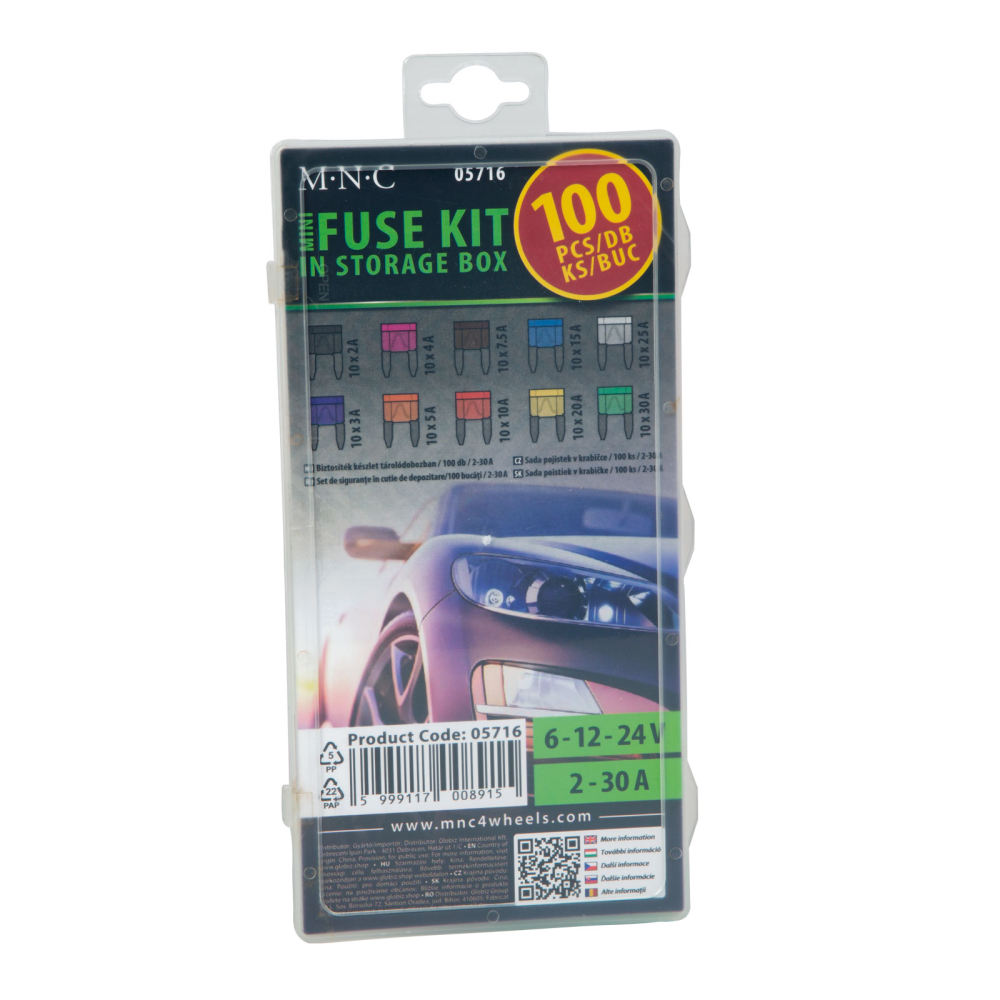 Set 100 siguranțe auto mini 11x9mm în cutie de depozitare M`N`C 05716 – IoElectronice.ro [2]