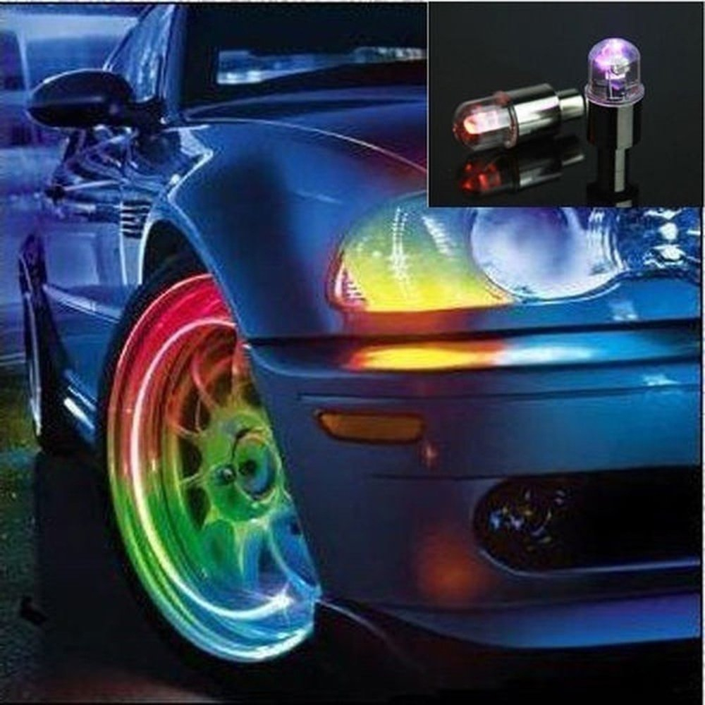 Set 2 Capace LED RGB cu Senzor de Lumina și Mișcare – Vizibilitate și Stil pentru Mașină, Bicicletă sau Motocicletă [1]