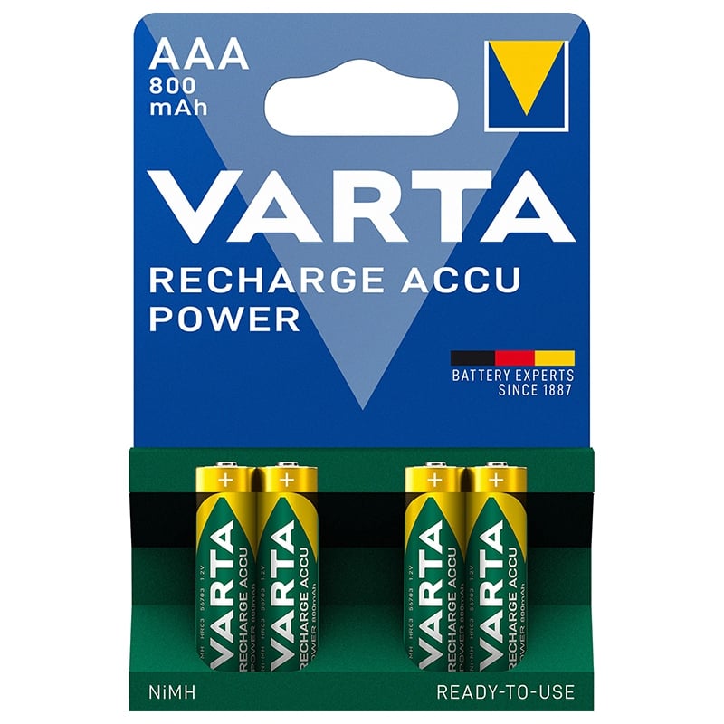 Set Acumulatori AAA Varta 800mAh, Reîncărcabili, 4buc, Performanță de Durată și Compatibilitate Maximizată [1]