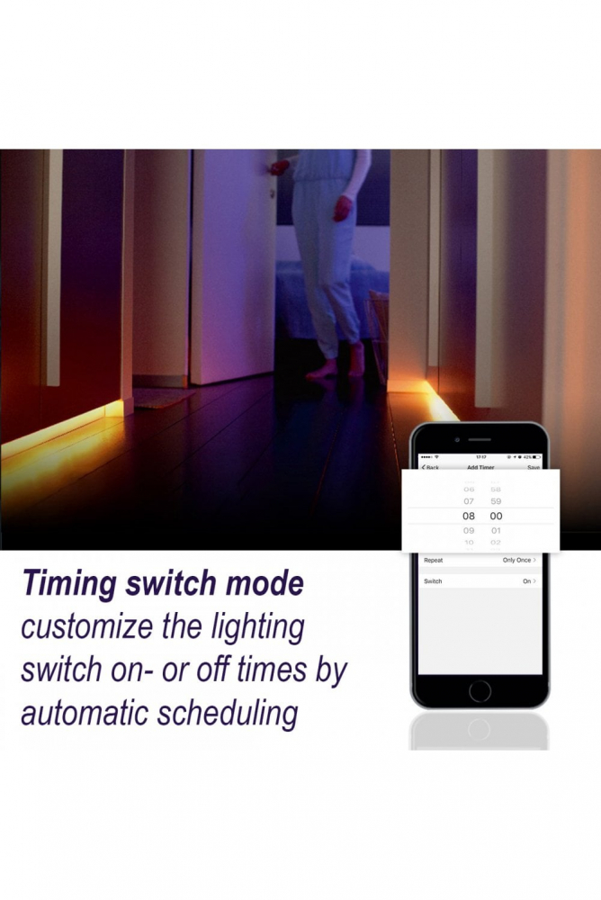 Set Banda LED WiFi Woox R5093 5m RGB + Alb Cald, Control Vocal Alexa & Google, IP65, Iluminare Personalizată [6]