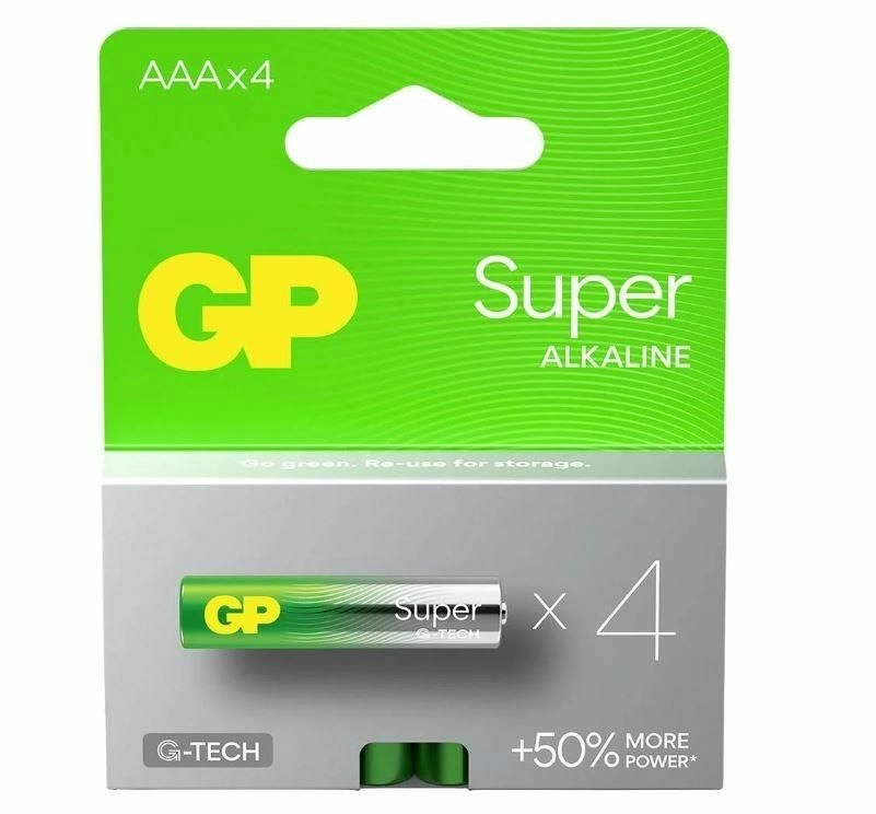Set Baterii Alcaline AAA Super GP R3 1.5V, 4buc – Putere, Durabilitate și Protecție împotriva scurgerilor [1]