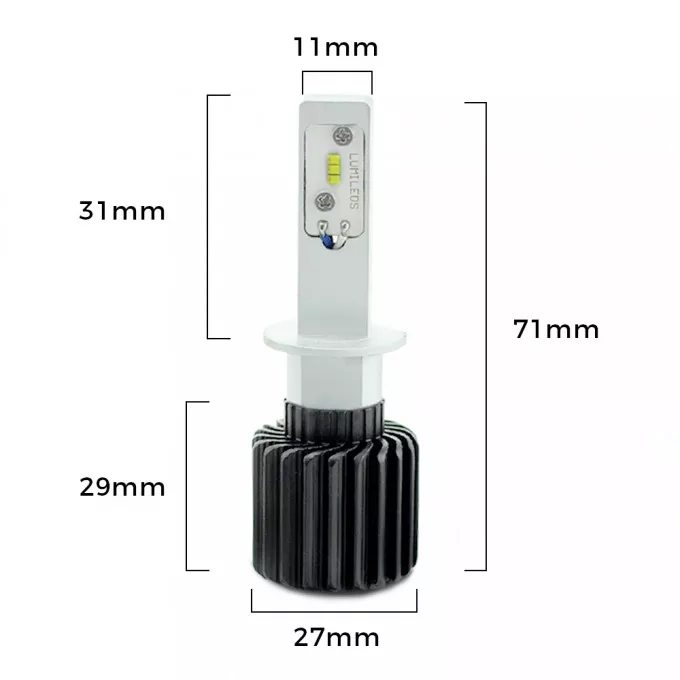 Set becuri LED H1 12-24V 6000K 4000lm 2buc Carguard – IoElectronice.ro [2]