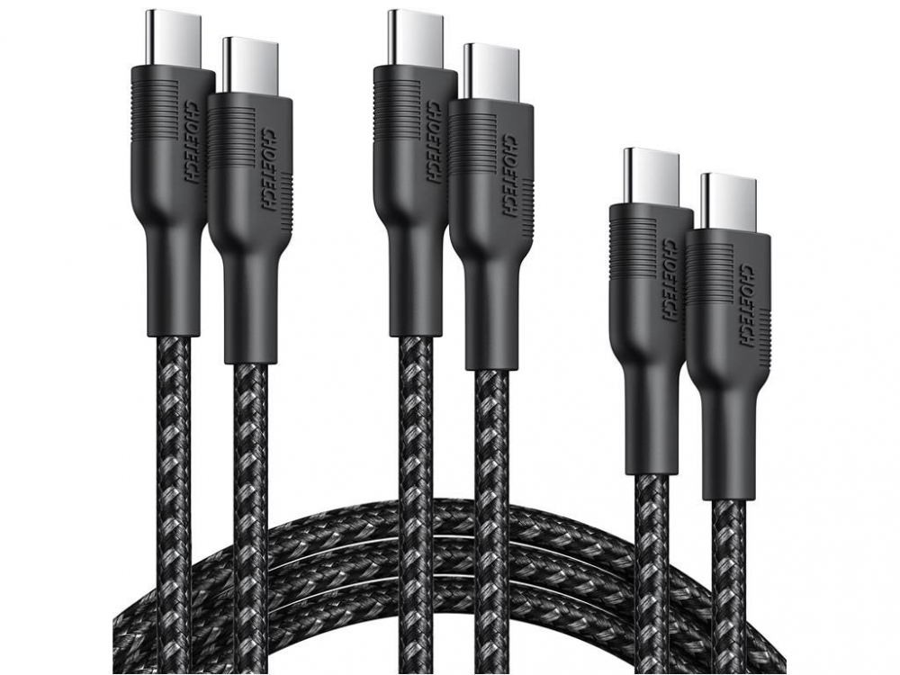 Cabluri USB Type C 100W - Încărcare rapidă și transfer rapid de date, set 3 bucăți, negru, lungime 1.2m și 2m [1]