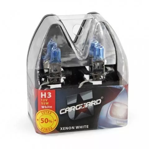 Set 2 Becuri Halogen H3 55W +50% Alb Xenon 12V Carguard – Intensitate Ridicată, Calitate Superioară [4]