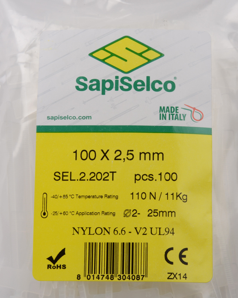 Set etichete 100x2.5mm coliere nylon 100buc SEL.2.202T SapiSelco [3]