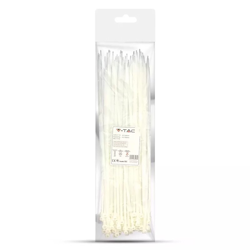 Set fasete prindere 3.5mm 15cm 100buc alb V-TAC SKU-11165 – IoElectronice.ro [2]