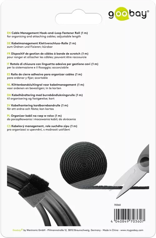 Set de gestionare fixare cabluri 1m negru Goobay [5]