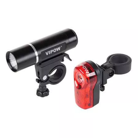 Set Lumini Bicicletă Fata și Spate VIPOW - LED-uri Rezistente, Iluminare Continuă și Flash [1]