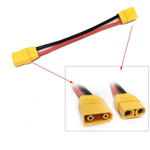 Set prelungitor mufa XT90 tata-mama cu cablu siliconic 12AWG 50cm, max 30A, 500V pentru baterii 7.4V-22.2V [2]