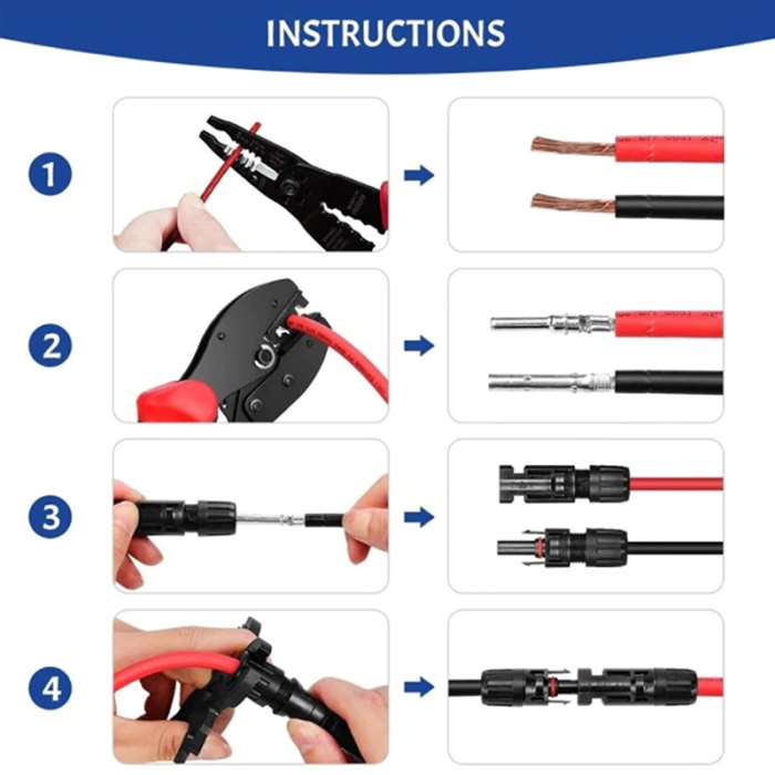 Set scule și accesorii fotovoltaic MC4 EUROKOMP E6108, compatibilitate MC4, utilizare pentru panouri solare [3]