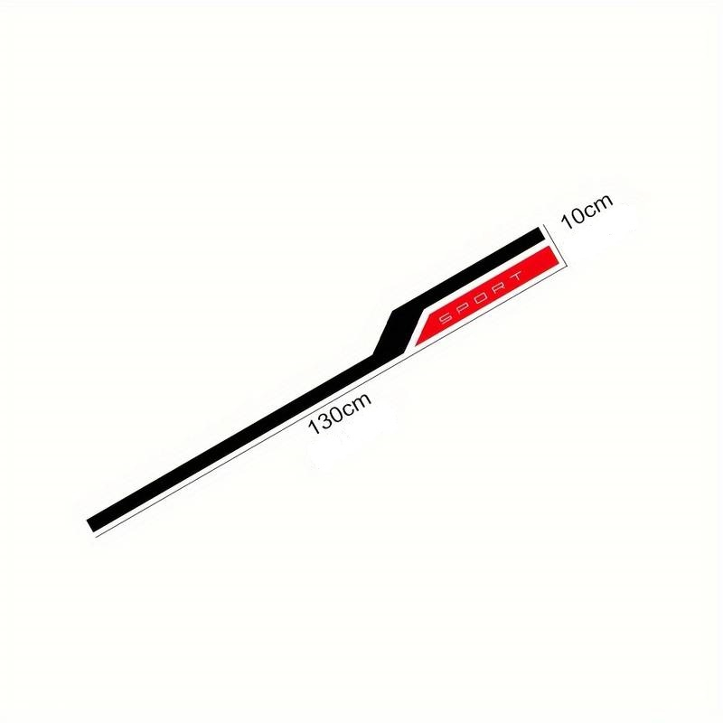 Sticker autoadeziv Tuning "Hood Stripes V3" Negru-Rosu, 130x10cm pentru show-uri și competiții auto [4]