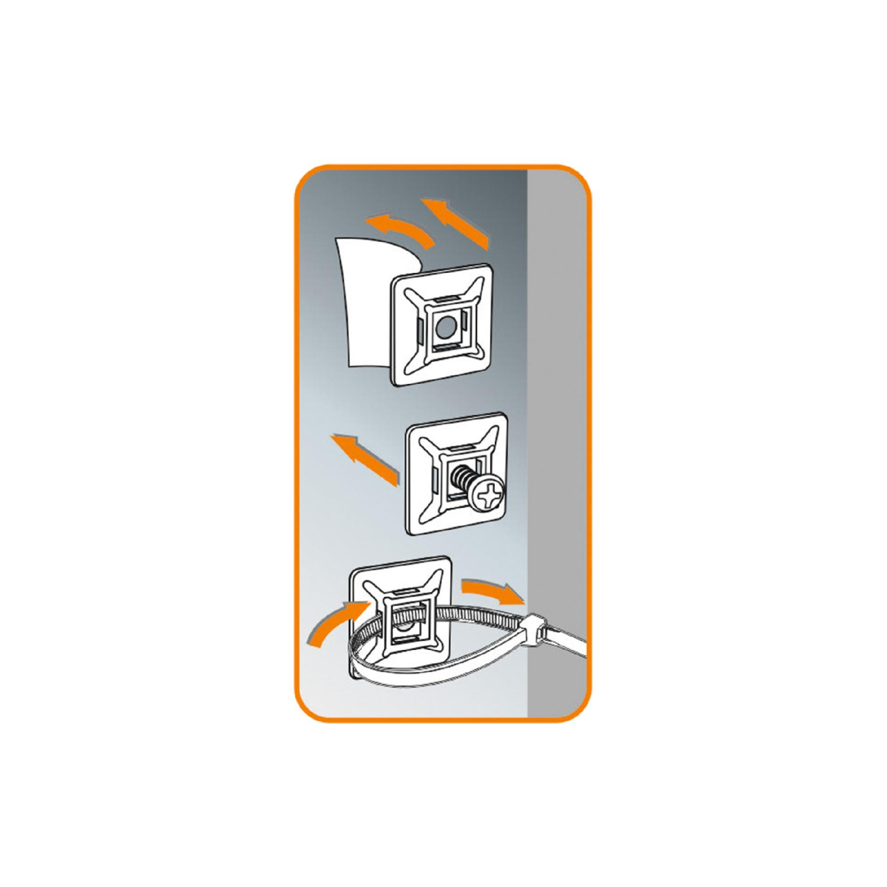 Set suporti coliere cablu 50buc 28x28mm negru utilizare in exterior/interior autoadeziv HOME [2]