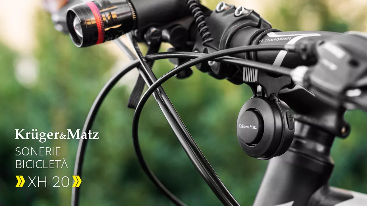 Sonerie Bicicleta XH20 Kruger&Matz – Claxon 4 sunete, Volum până la 100dB, IP65, Montare pe ghidon [6]