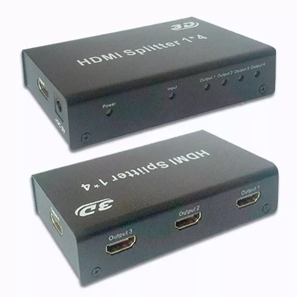 Splitter HDMI 4x pentru 4 dispozitive, 4K 30Hz, suport 3D, DTS Dolby Digital, alimentare inclusă [2]